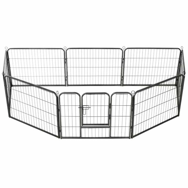 Dog Playpen Black Powder-Coated Steel 23.6 x 31.5 8-panel