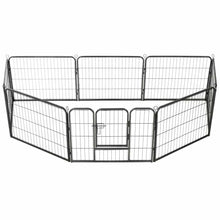 Dog Playpen Black Powder-Coated Steel 23.6 x 31.5 8-panel