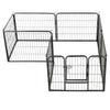 Dog Playpen Black Powder-Coated Steel 23.6 x 31.5 8-panel
