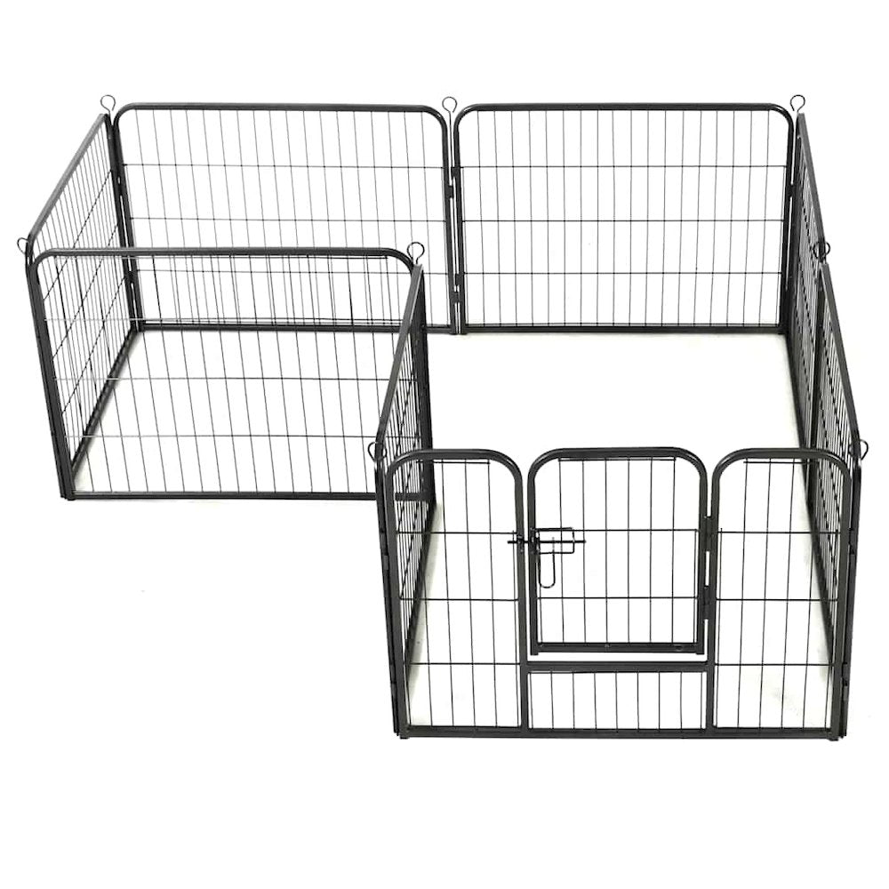 Dog Playpen Black Powder-Coated Steel 23.6 x 31.5 8-panel