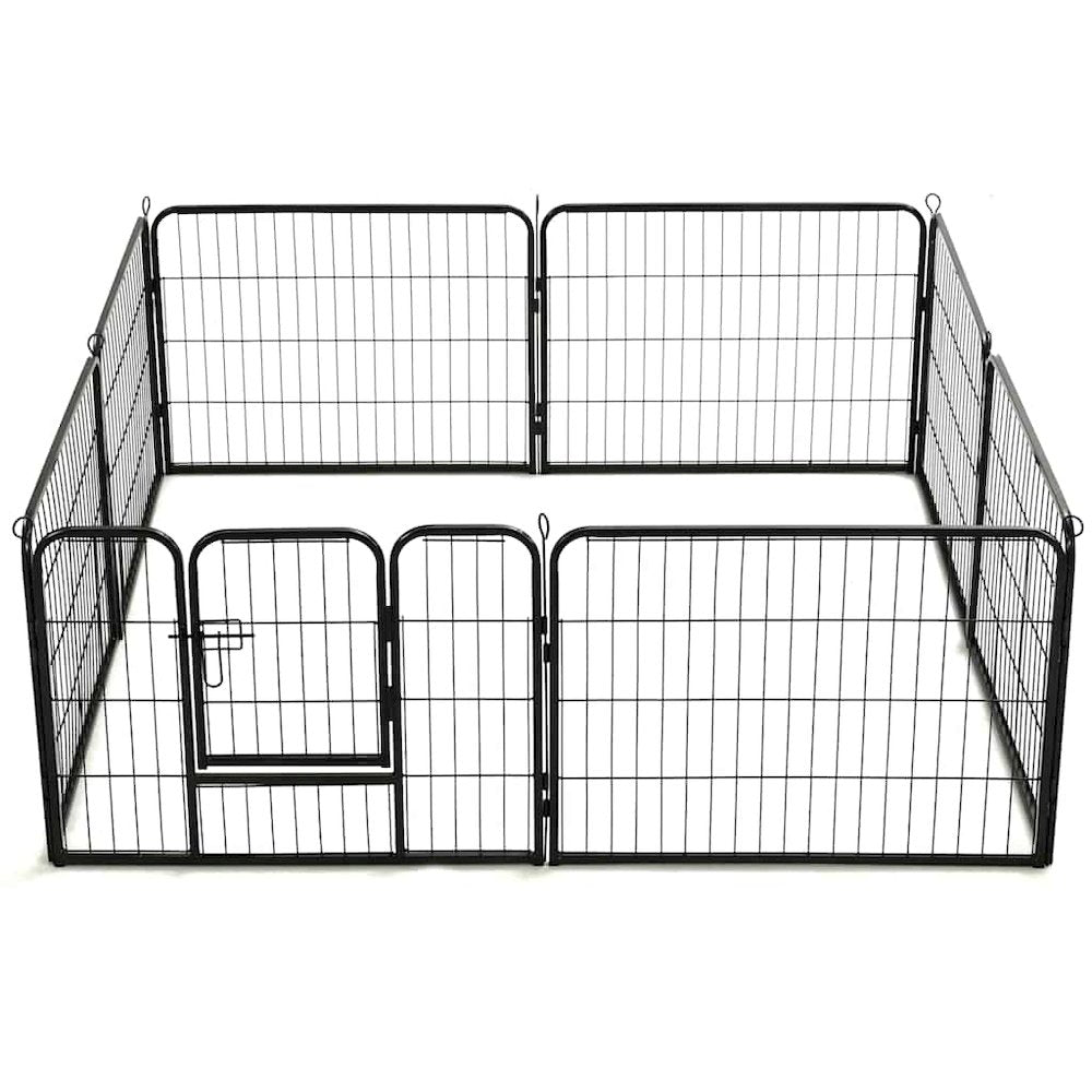 Dog Playpen Black Powder-Coated Steel 23.6 x 31.5 8-panel