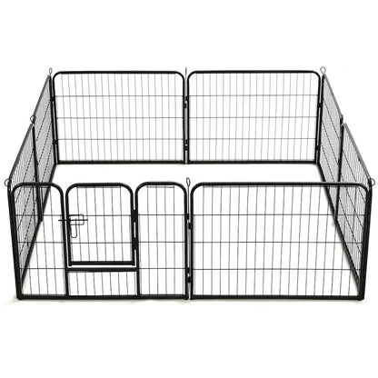 Dog Playpen Black Powder-Coated Steel 23.6 x 31.5 8-panel