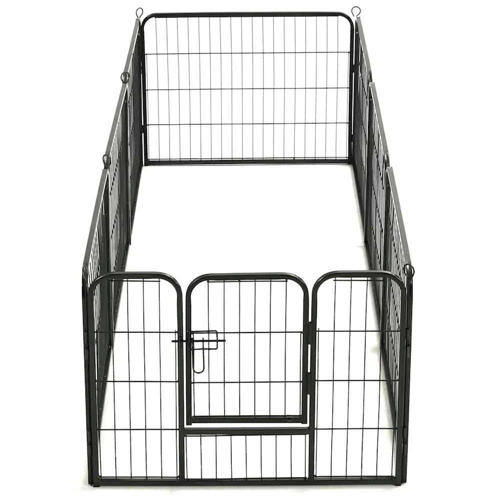 Dog Playpen Black Powder-Coated Steel 23.6 x 31.5 8-panel