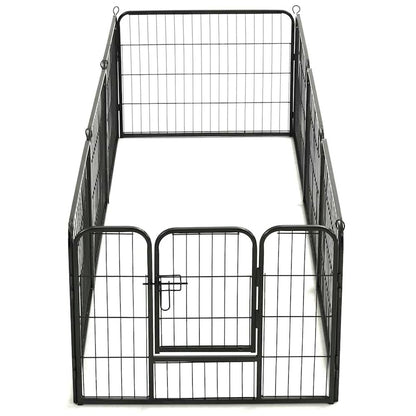 Dog Playpen Black Powder-Coated Steel 23.6 x 31.5 8-panel