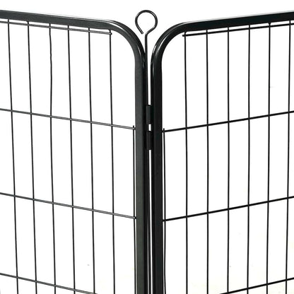 Dog Playpen Black Powder-Coated Steel 23.6 x 31.5 8-panel