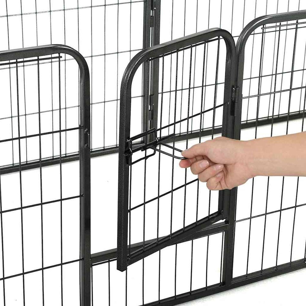 Dog Playpen Black Powder-Coated Steel 23.6 x 31.5 8-panel