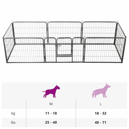 Dog Playpen Black Powder-Coated Steel 23.6 x 31.5 8-panel