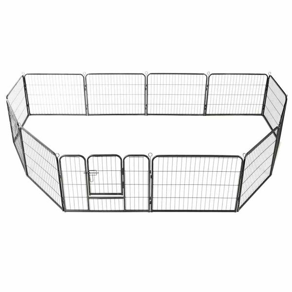 Dog Playpen Black Powder-Coated Steel 23.6 x 31.5 12-panel