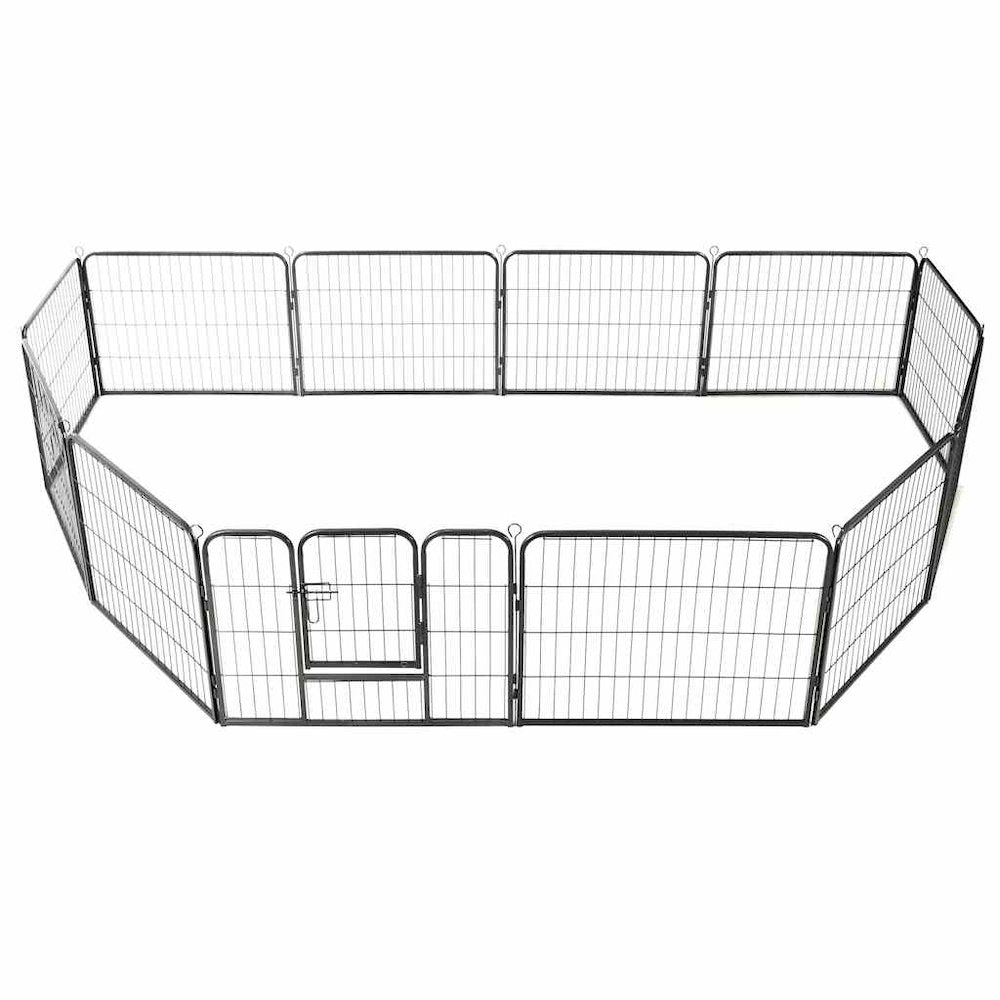 Dog Playpen Black Powder-Coated Steel 23.6 x 31.5 12-panel