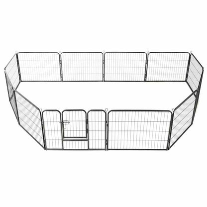 Dog Playpen Black Powder-Coated Steel 23.6 x 31.5 12-panel