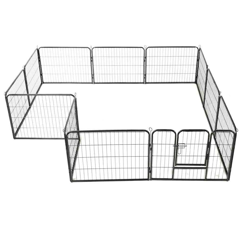 Dog Playpen Black Powder-Coated Steel 23.6 x 31.5 12-panel