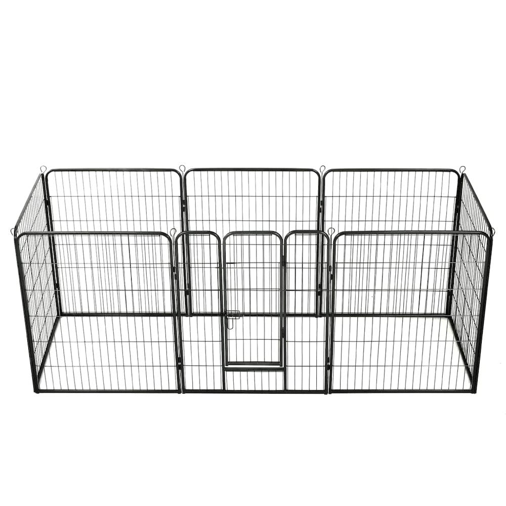 Dog Playpen Black Powder-Coated Steel 31.5 x 39.4 8-panel