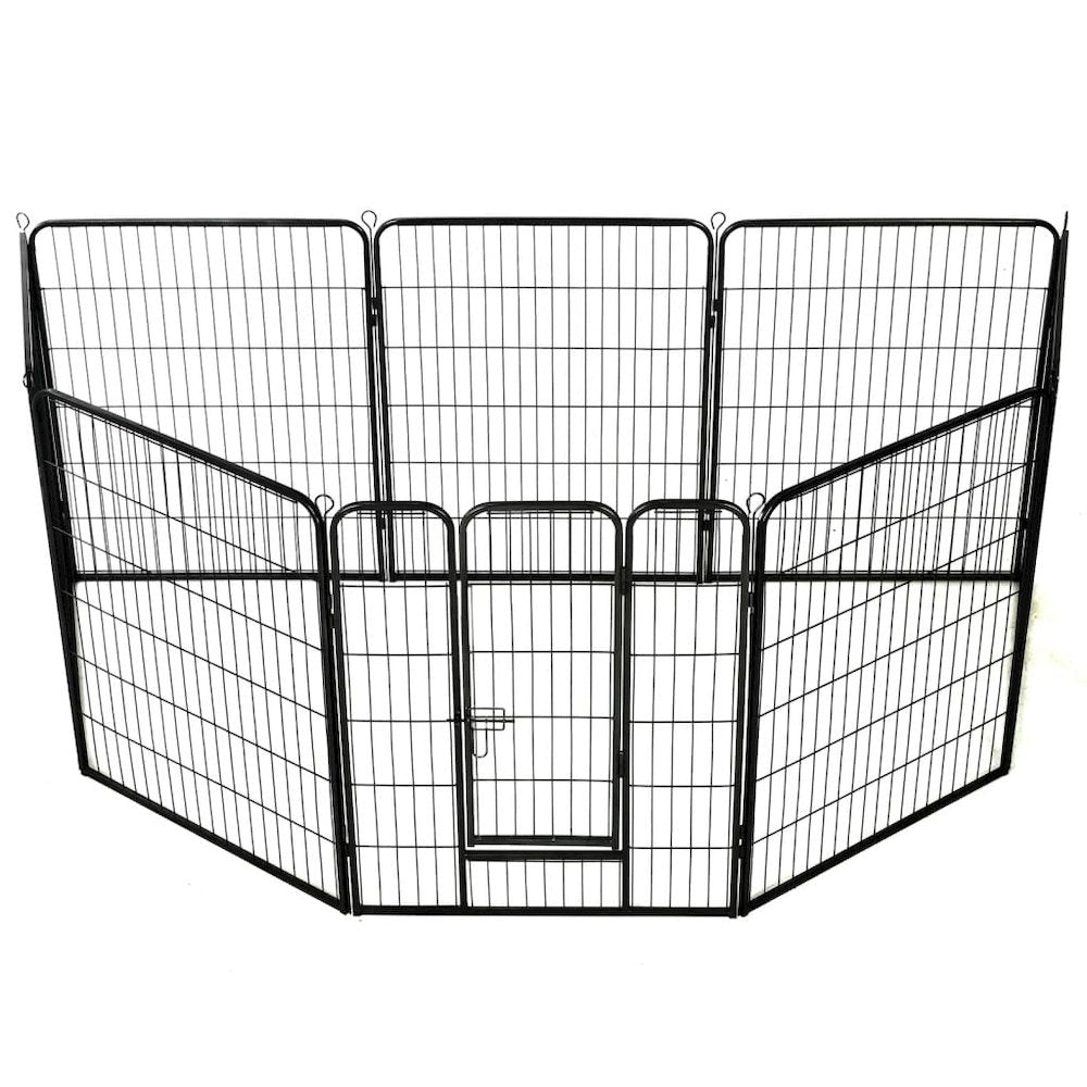 Dog Playpen Black Powder-Coated Steel 31.5 x 39.4 8-panel