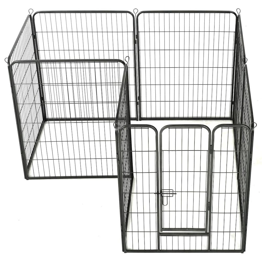 Dog Playpen Black Powder-Coated Steel 31.5 x 39.4 8-panel
