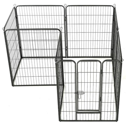 Dog Playpen Black Powder-Coated Steel 31.5 x 39.4 8-panel