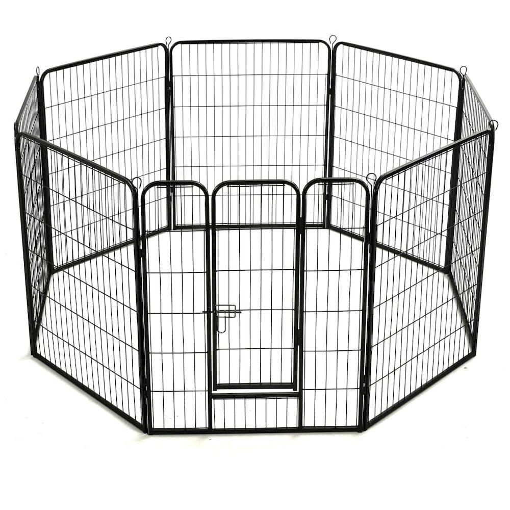 Dog Playpen Black Powder-Coated Steel 31.5 x 39.4 8-panel