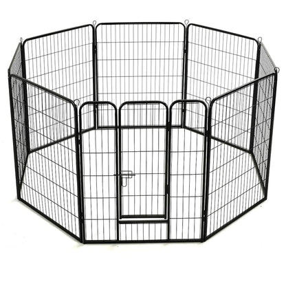 Dog Playpen Black Powder-Coated Steel 31.5 x 39.4 8-panel