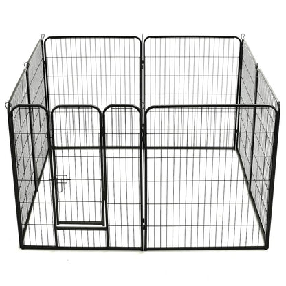 Dog Playpen Black Powder-Coated Steel 31.5 x 39.4 8-panel