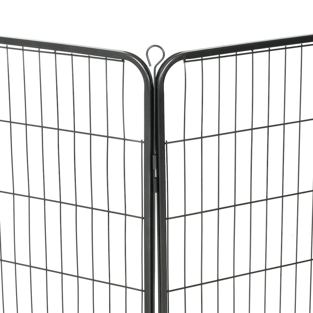 Dog Playpen Black Powder-Coated Steel 31.5 x 39.4 8-panel