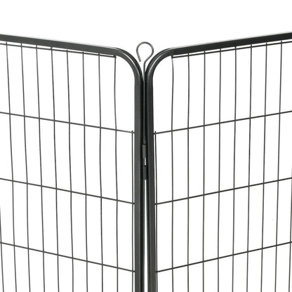 Dog Playpen Black Powder-Coated Steel 31.5 x 39.4 8-panel