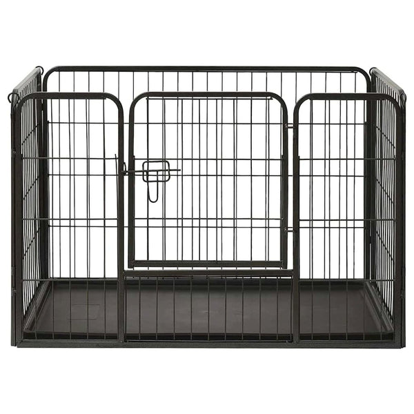 Dog Playpen Black Powder-coated steel 36.0x23.2x24.0 in Foldable