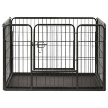 Dog Playpen Black Powder-coated steel 36.0x23.2x24.0 in Foldable