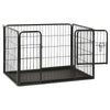 Dog Playpen Black Powder-coated steel 36.0x23.2x24.0 in Foldable