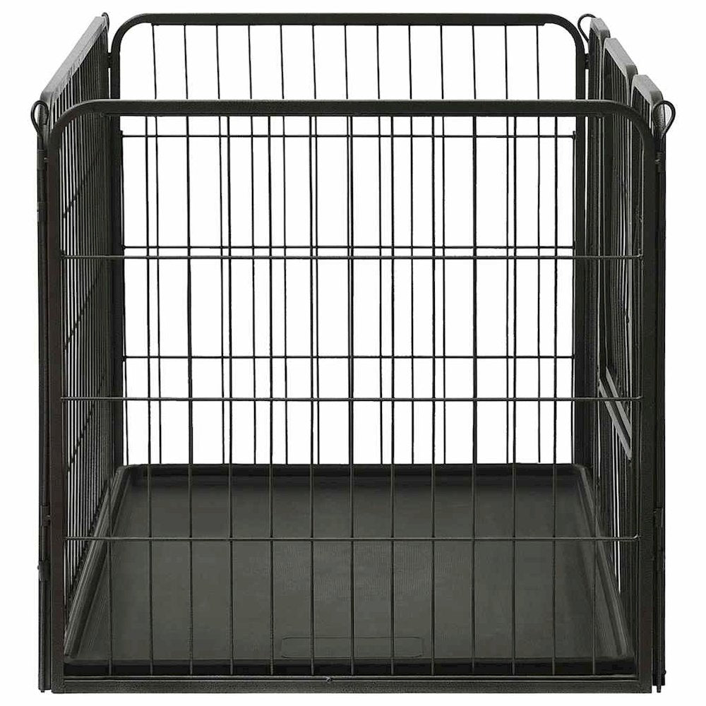 Dog Playpen Black Powder-coated steel 36.0x23.2x24.0 in Foldable
