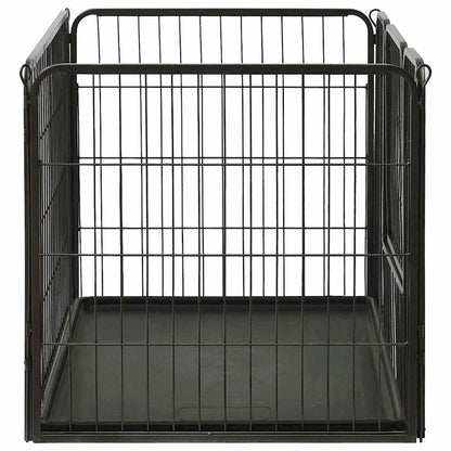 Dog Playpen Black Powder-coated steel 36.0x23.2x24.0 in Foldable