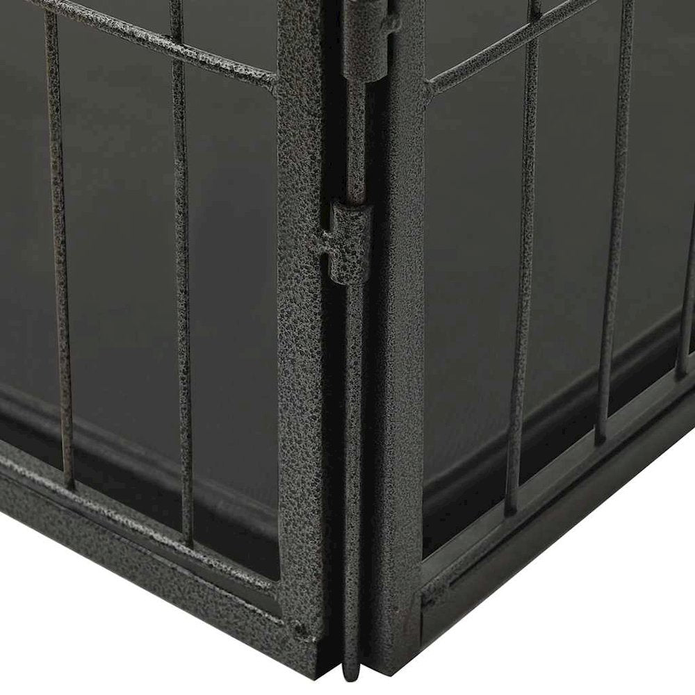 Dog Playpen Black Powder-coated steel 36.0x23.2x24.0 in Foldable
