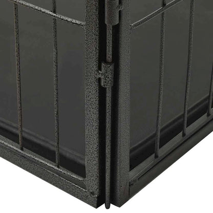 Dog Playpen Black Powder-coated steel 36.0x23.2x24.0 in Foldable