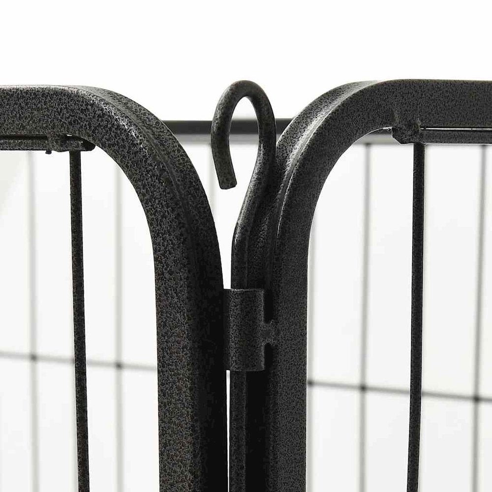 Dog Playpen Black Powder-coated steel 36.0x23.2x24.0 in Foldable