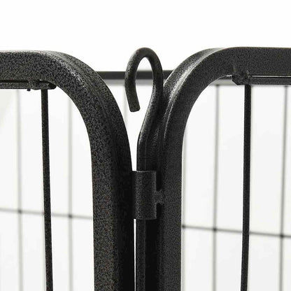 Dog Playpen Black Powder-coated steel 36.0x23.2x24.0 in Foldable