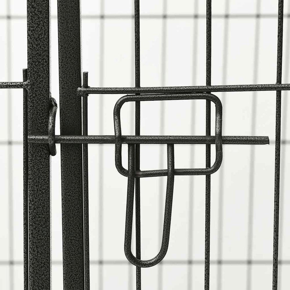 Dog Playpen Black Powder-coated steel 36.0x23.2x24.0 in Foldable