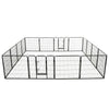 Dog Playpen Black Powder-Coated Steel Large Collapsible 31.5W x 31.5D x 31.5H