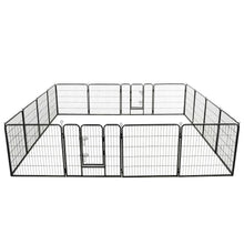 Dog Playpen Black Powder-Coated Steel Large Collapsible 31.5W x 31.5D x 31.5H