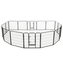 Dog Playpen Black Powder-Coated Steel Large Collapsible 31.5W x 31.5D x 31.5H
