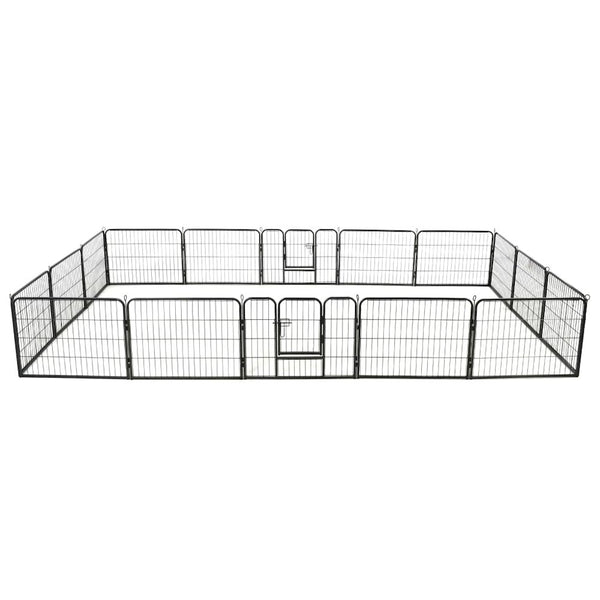 Dog Playpen Black Powder-Coated Steel 23.6 x 31.5 16-panel