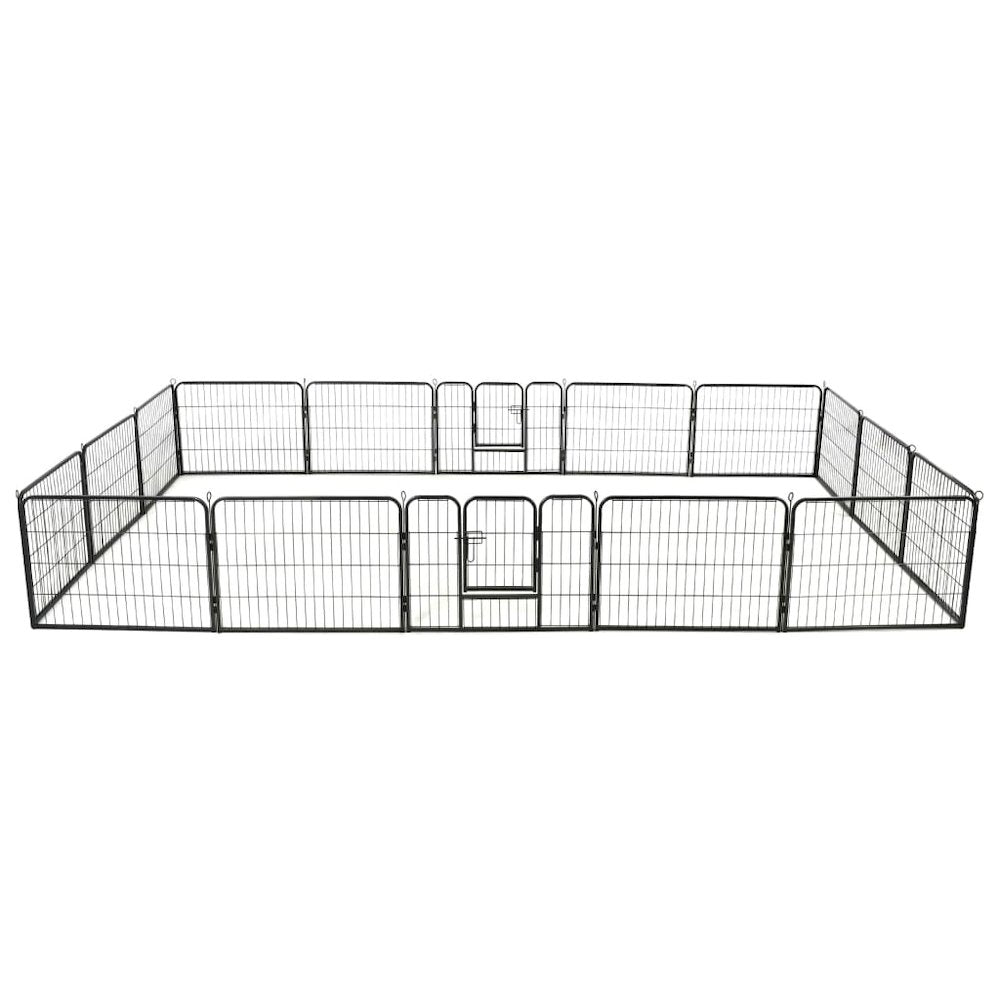 Dog Playpen Black Powder-Coated Steel 23.6 x 31.5 16-panel
