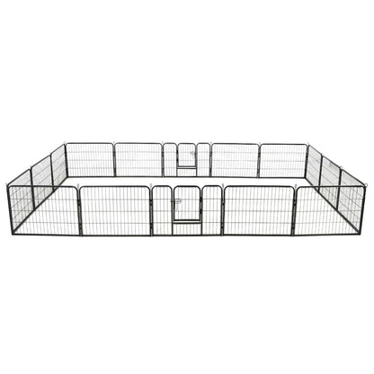 Dog Playpen Black Powder-Coated Steel 23.6 x 31.5 16-panel