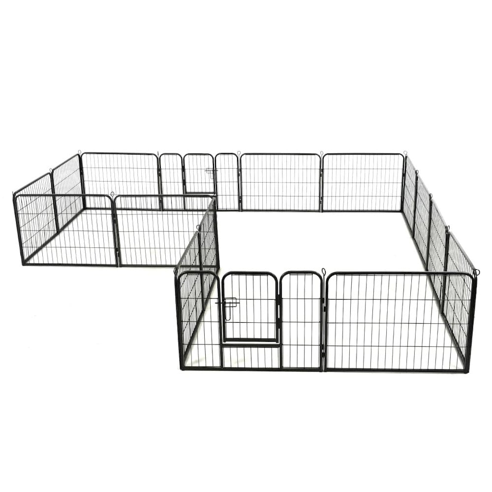 Dog Playpen Black Powder-Coated Steel 23.6 x 31.5 16-panel