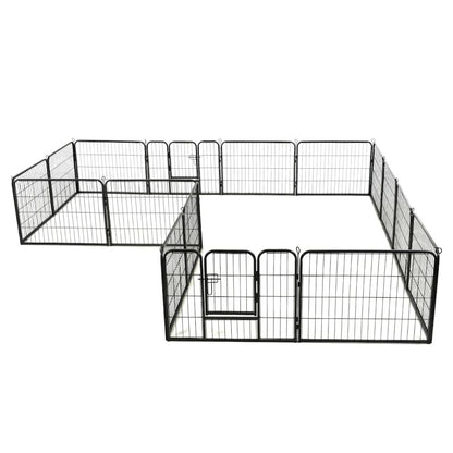 Dog Playpen Black Powder-Coated Steel 23.6 x 31.5 16-panel