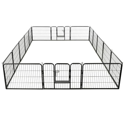 Dog Playpen Black Powder-Coated Steel 23.6 x 31.5 16-panel