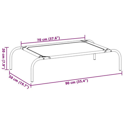 Dog Bed Black Textilene and Powder-Coated Steel Small Dog Bed