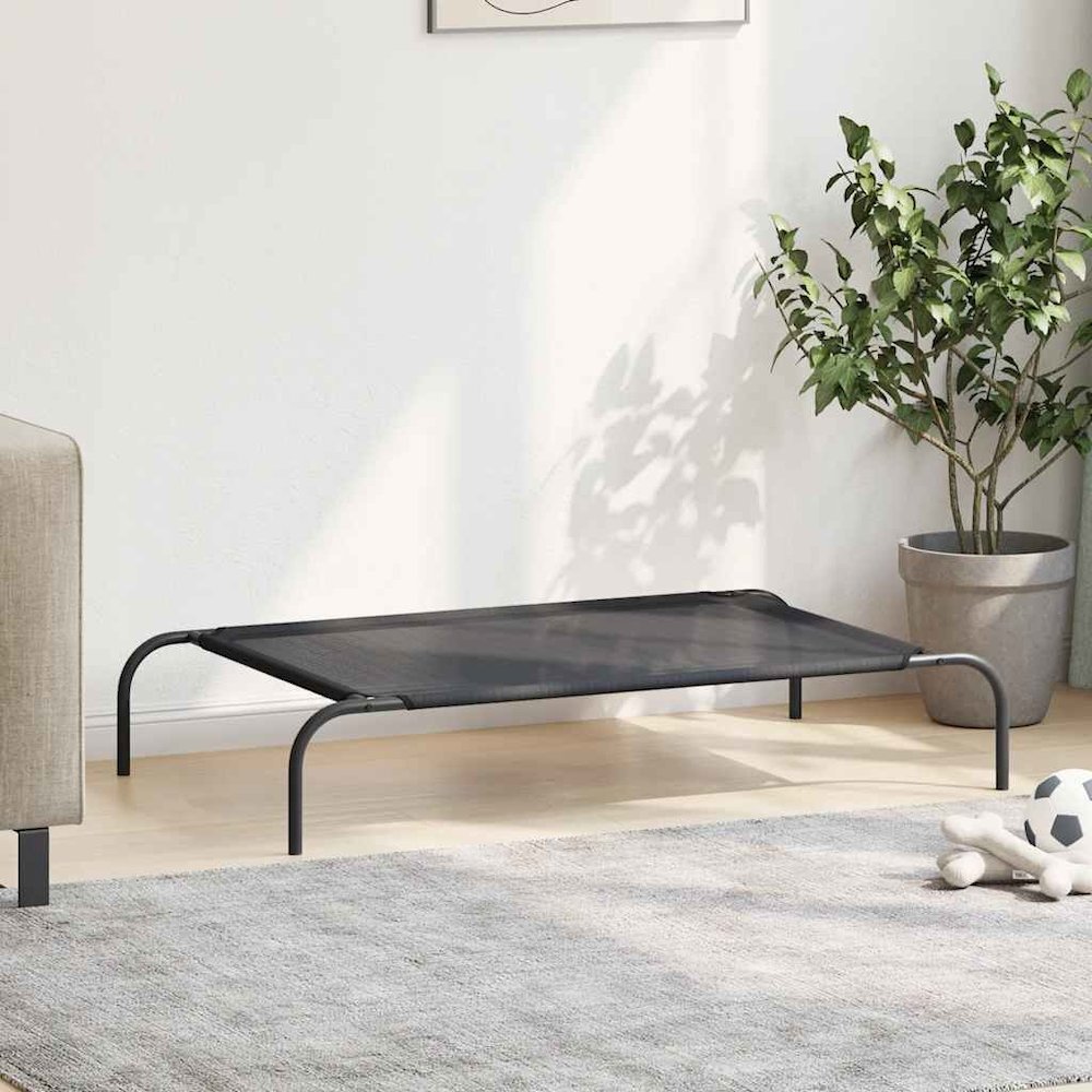 Dog Bed Black 30% Polyester, 70% Pvc, Powder-Coated Steel Large