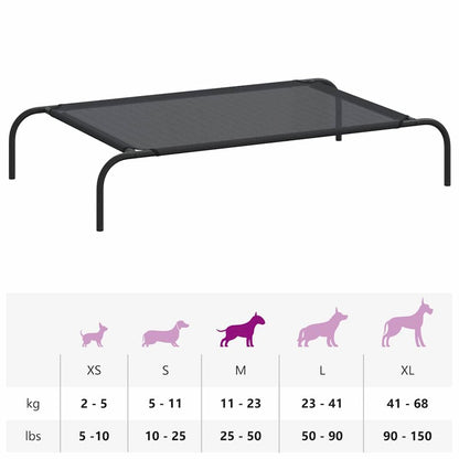 Dog Bed Black 30% Polyester, 70% Pvc, Powder-Coated Steel Large