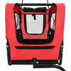 Pet Bike Trailer Red And Black Oxford Fabric And Steel Collapsible