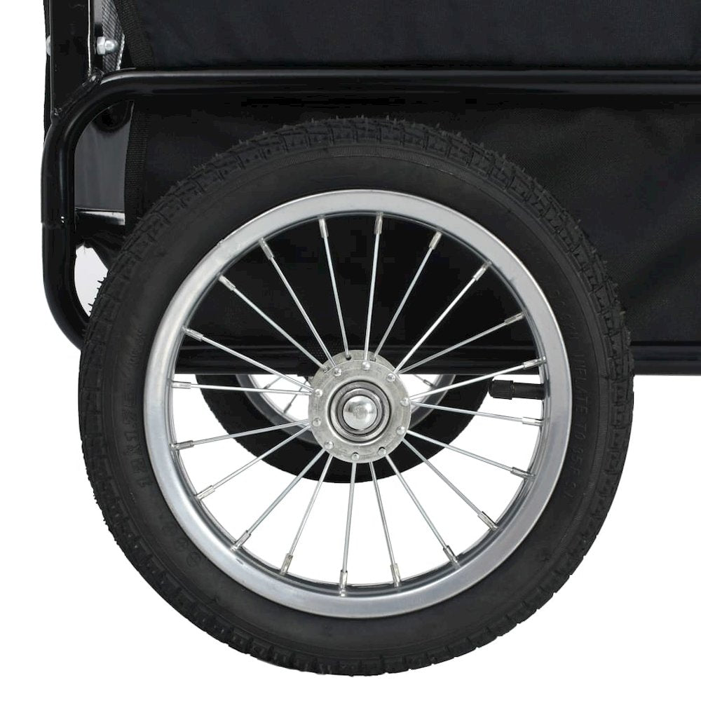 Pet Bike Trailer Red And Black Oxford Fabric And Steel Collapsible