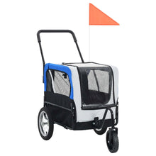 Pet Bike Trailer Grey And Blue Oxford Fabric And Steel 20.9 Lb