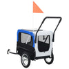 Pet Bike Trailer Grey And Blue Oxford Fabric And Steel 20.9 Lb